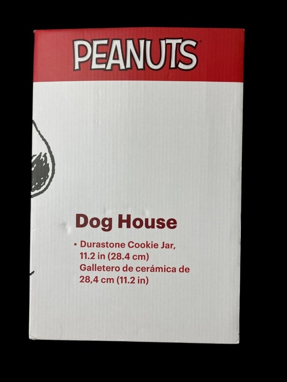 Gibson Peanuts Classic Snoopy Dog House Durastone Cooke Jar in Red New In Box - Picture 3 of 8